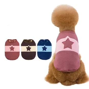 

Pet Dog Clothes for Small Dogs Winter Warm Coat Five-pointed Star Patch-Work Dog Hoodie Chihuahua Cat Pet Clothing