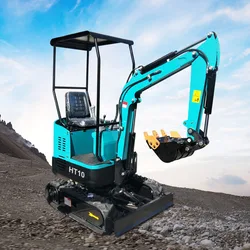 Novo bagger mini escavadeira 1 1.8ton pequeno rodado trencher Ht 12 esmagamento telhado pomares de trenchente jardim fazenda ajudante