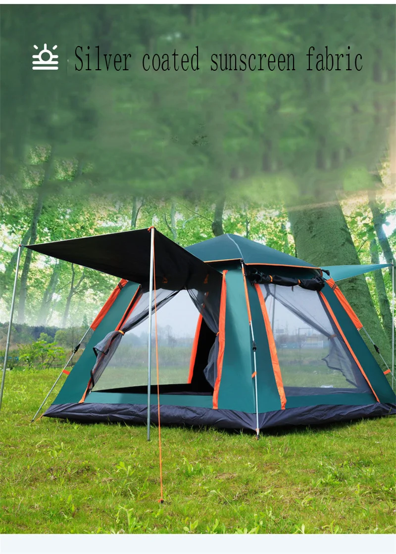 Тент для путешествий, кемпинга 210D оксфордская ткань Fabic утолщенная водонепроницаемая палатка для 3-4 человек наружная Автоматическая для Быстрого Открывания Пляжная палатка