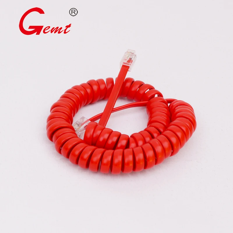 RJ9-four core Telephone cord pure Copper cable extend 2m Anti-Tangle Telephone Cable Untangler 360 Degree Rotating Swivel cable