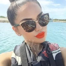 Сексуальные солнцезащитные очки кошачий глаз женские винтажные леопардовые градиентные солнцезащитные очки оттенки женские модные брендовые дизайнерские очки «кошачий глаз» Oculos Новые