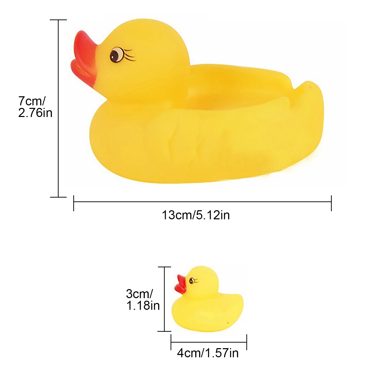 4PCS Bath Toy Swimming Water Toy Cartoon Floating Yellow Rubber Duck Family Squeeze Sound Squeak Bath Toy for Kids Children Gift