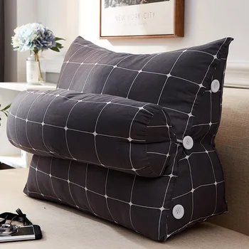 

Cotton Canvas Triangular Backrest Cushion For Sofa Cushions For Bed Rest Pillow Back Support Large Size