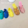 Cute Flat Girls Princess Jelly Shoes Summer New Korean Children's Super Soft School Hollow Sandy Beach Sandal 2-6 Years Old 1