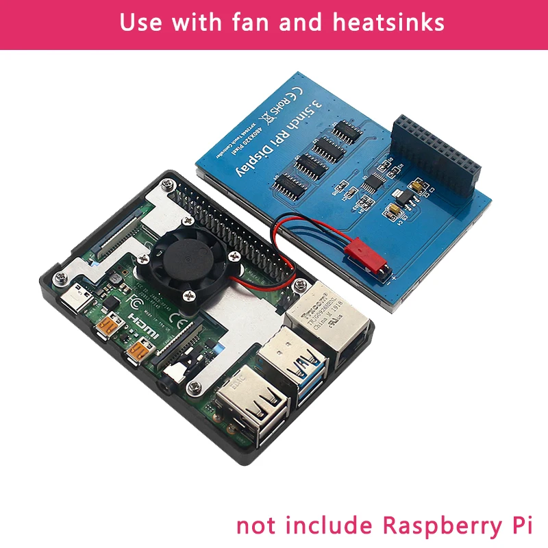 Raspberry Pi3.5 Touch Screen com Lcd Display Tft Caixa de Metal Abs Opcional Ventilador 480x320 Lcd Raspberry pi Modelo b ou 3b Mais 3b - Imagem 2