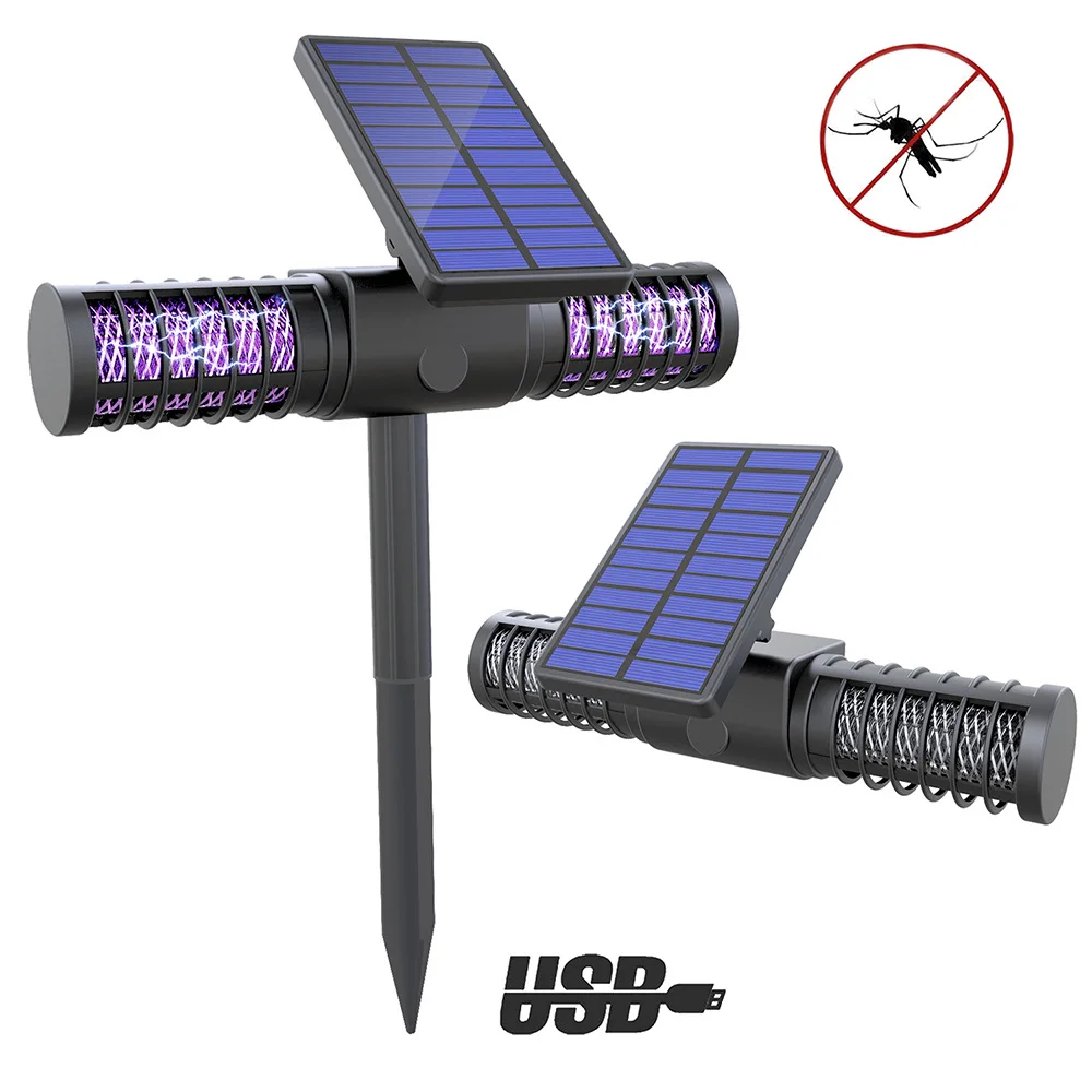 

Automatic UV Mosquito Killer Lamp Solar/USB Charging No Noise IP65 Waterproof Bug Zapper Mosquito Fly Bug UV Lamp