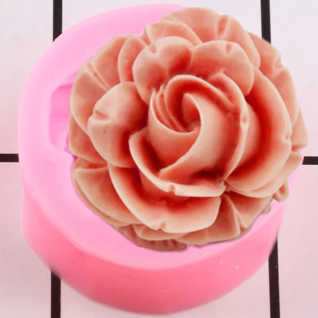 Rose Bloom Silicone Candle Mold Flower Clay Chocolate Resin