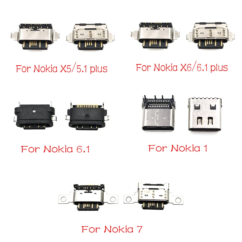 

2 pcs/lot New Micro Usb Connector Charging Port For Nokia 3 6 7 Plus 8 6.1 7.1 5.1 Plus X5 X6 X7 Replacement Parts