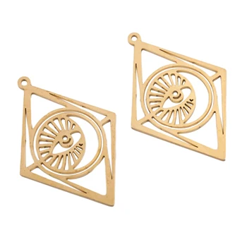 

10pcs Raw Brass Exaggerated Hollow Demon Eye Charms Moom Earrings Pendants For Diy Jewelry Making Accessories Necklace Findings