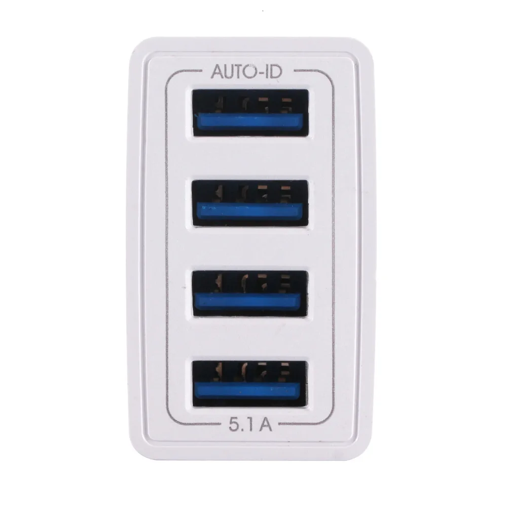 5.1A 4 порта USB зарядное устройство адаптер дорожное настенное зарядное устройство мобильный телефон быстрое зарядное устройство для iPhone X 8 6s Plus для samsung смартфон