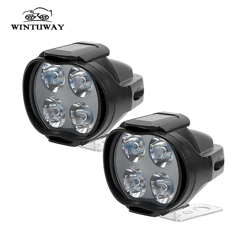 

WINTUWAY Motorcycle Headlight 4LED DC12V Super Bright Fog Spot White Work Light Internal Drive Motorcycles Electric Bicycles