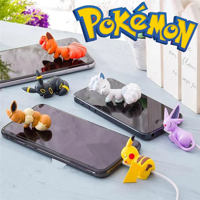 

Pokemon Cartoon Figure Animation Image Creative Data Cable Protective Cover Universal Charger Anti-breaking Rope Birthday Gift