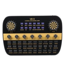 V8 Updated Live Sound Card Intelligent Volume Adjustable Audio Mixer Sound Card for Computer Pc Live Sound