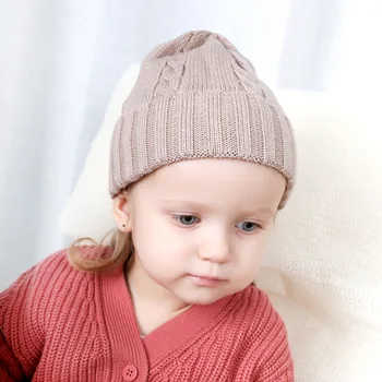 

Newborn Thicken Warm Knitted Hat Baby Boy Earmuffs warm hats Wool Knitted Beanies Crochet caps Children Winter Headwrap Hats