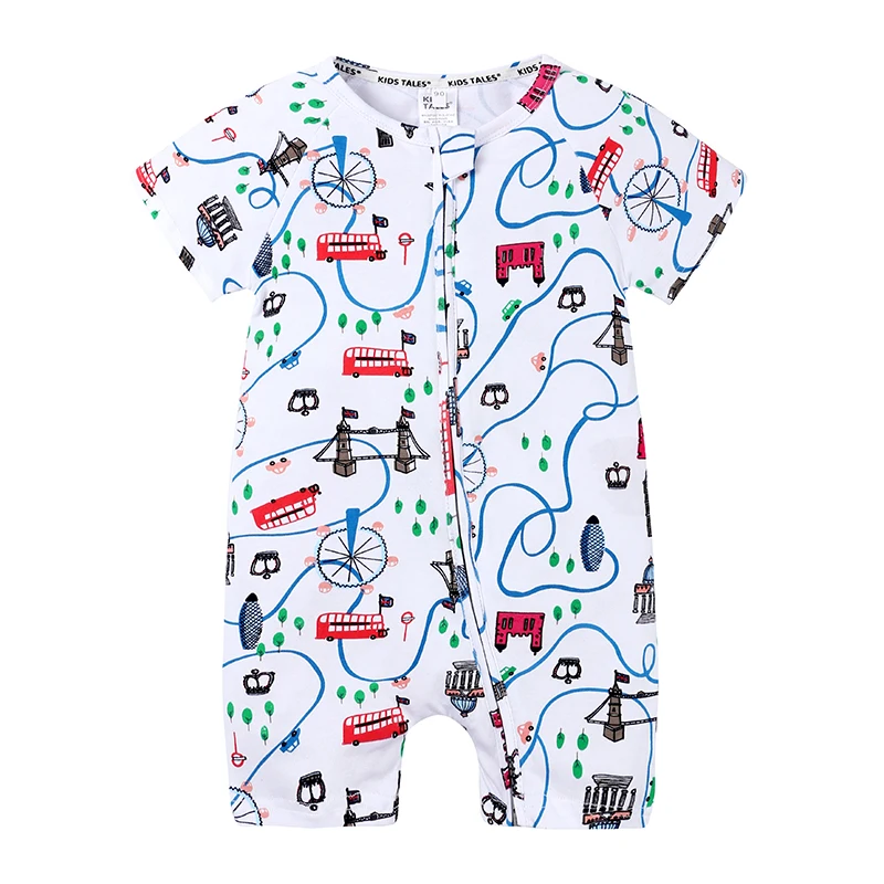 baby bodysuit dress 2022 bicycle pattern short Newborn Baby Clothes cotton Summer Rompers Kids Baby Girl Jumpsuit Toddler Costume jumpsuit for baby Newborn Knitting Romper Hooded 