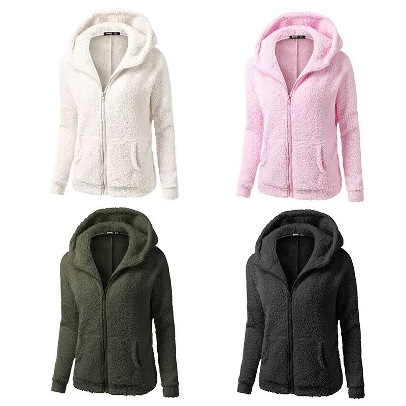 

Women's Soft Hoodie Warm Sweatshirt Jacket Outwear Sweater Zip Top Pullover