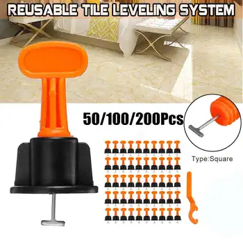 

50pcs/set Level Wedges Tile Leveler For Flooring Wall Tile Spacer Carrelage Tile Leveling System Leveler Locator Spacers Plier