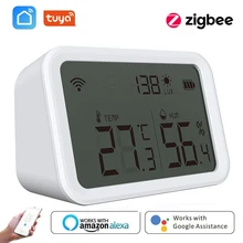 Tuya Zigbee 3.0 Temperature Humidity Sensor Lux Light Detector Hygrometer Thermometer LCD Screen Work Tuya Zigbee Hub Smart Home