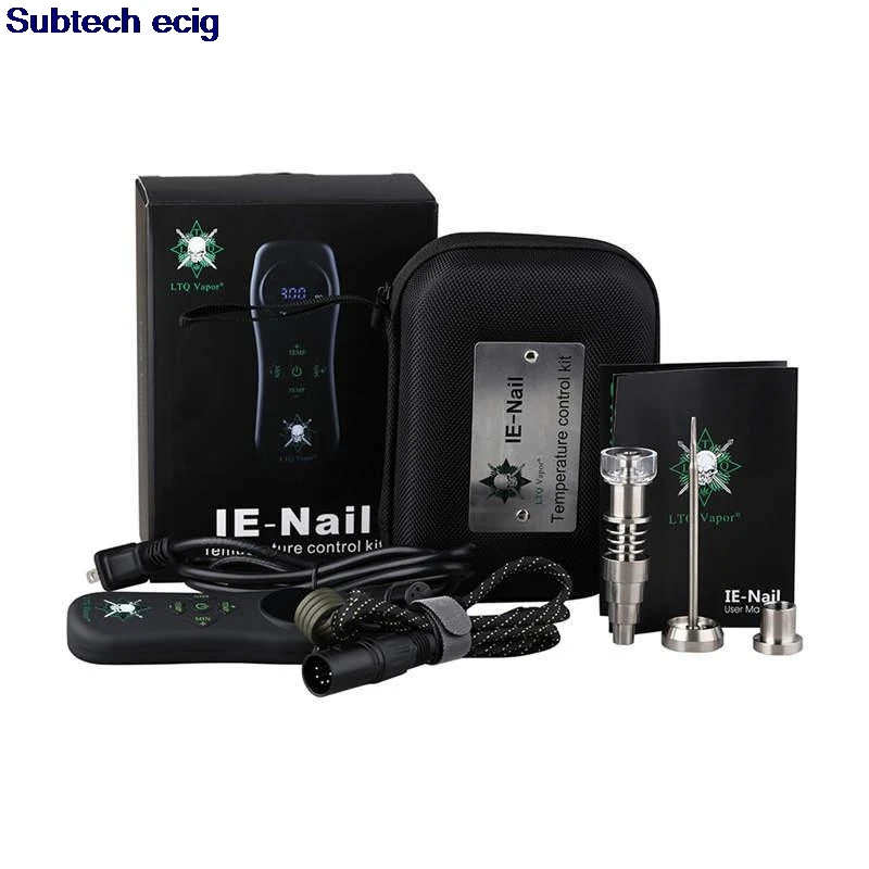 LTQ Vapor IE-Nail Kit Temperature Control Wax Dry Herb Device Dabber 16mm Heat Coil Ti Quartz Nail Titanium Carb Cap Dab Tool