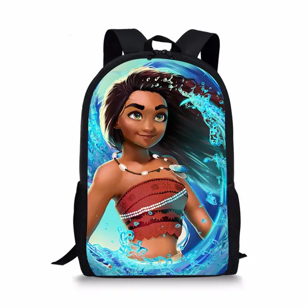 CDWX2764C ELVISWORDS 2PCs Kids School Backpacks Moana Princess Design Girls Book Bags Cartoon Vaiana Girls Prints Women's Travel Backpack - Цвет: CDWX2764C