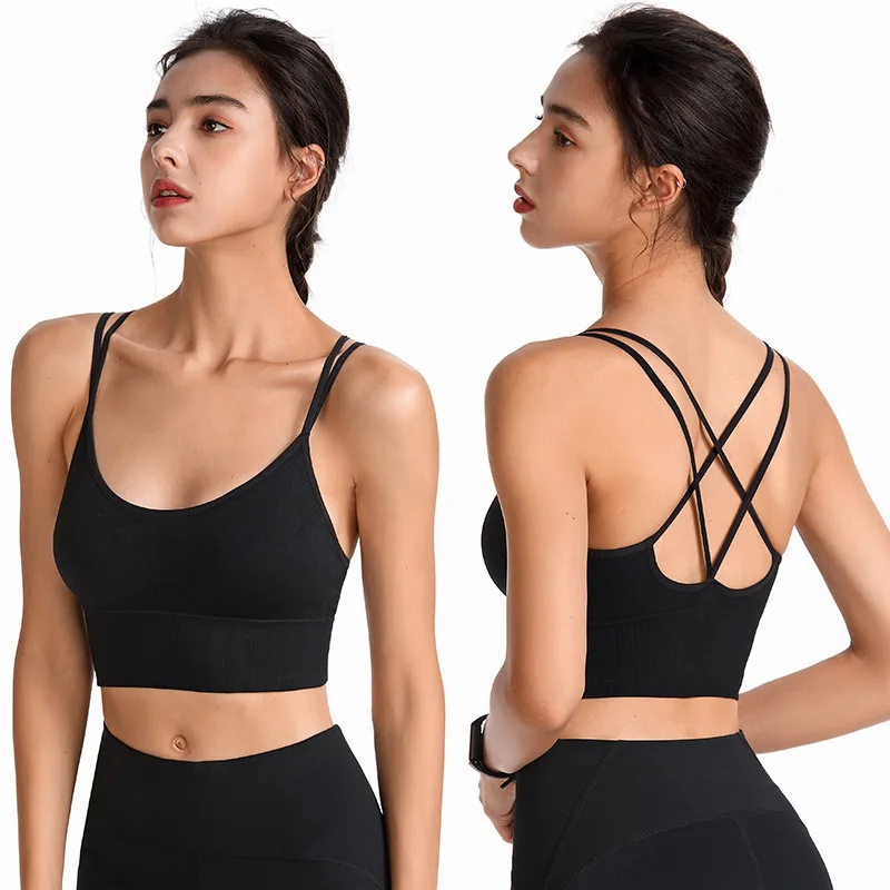 CXZD Sports Bras for Women Hot 2021 Newest Cross Straps Contour Breathable  Seamless for Sports Running Shockproof Underwear