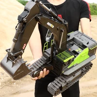 Huina 1593 1558 RC Engineering Truck Machine 2.4G Remote Control Caterpillar Excavator Digger  Alloy Tractor Toys Model 1