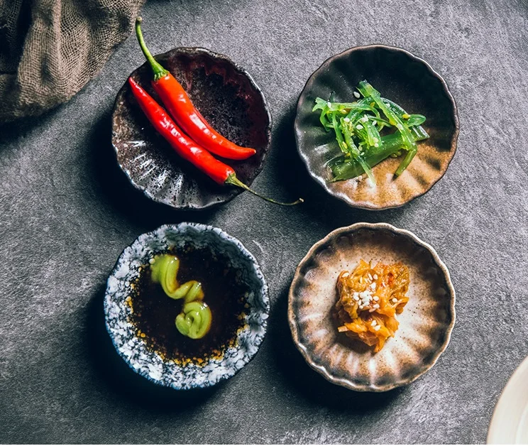 Japanese Style Small Seasoning Dish Ceramic Small Sauce Jar Chili Dish Restaurant Tableware