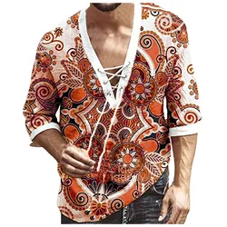 Jaycosin2021 novo algodão manga longa camisas dos homens primavera autum moda casual gravata em impressão digital camisa de manga masculina