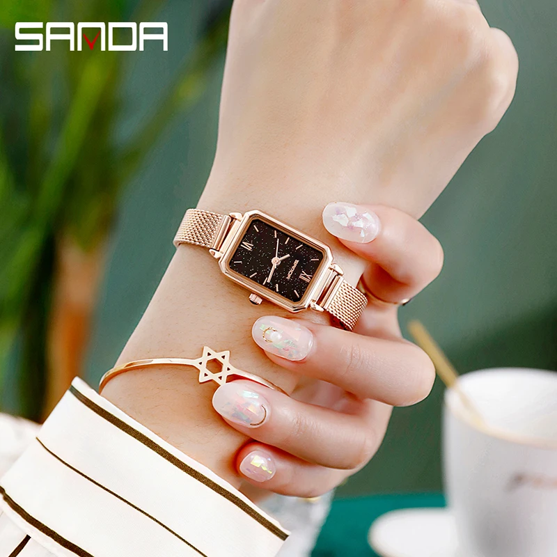 Sanda Retro Watch New Starry Sky Women's Watches Small Dial Waterproof Quartz Wristwatch Fashionble Casual Outdoor Sports Watch