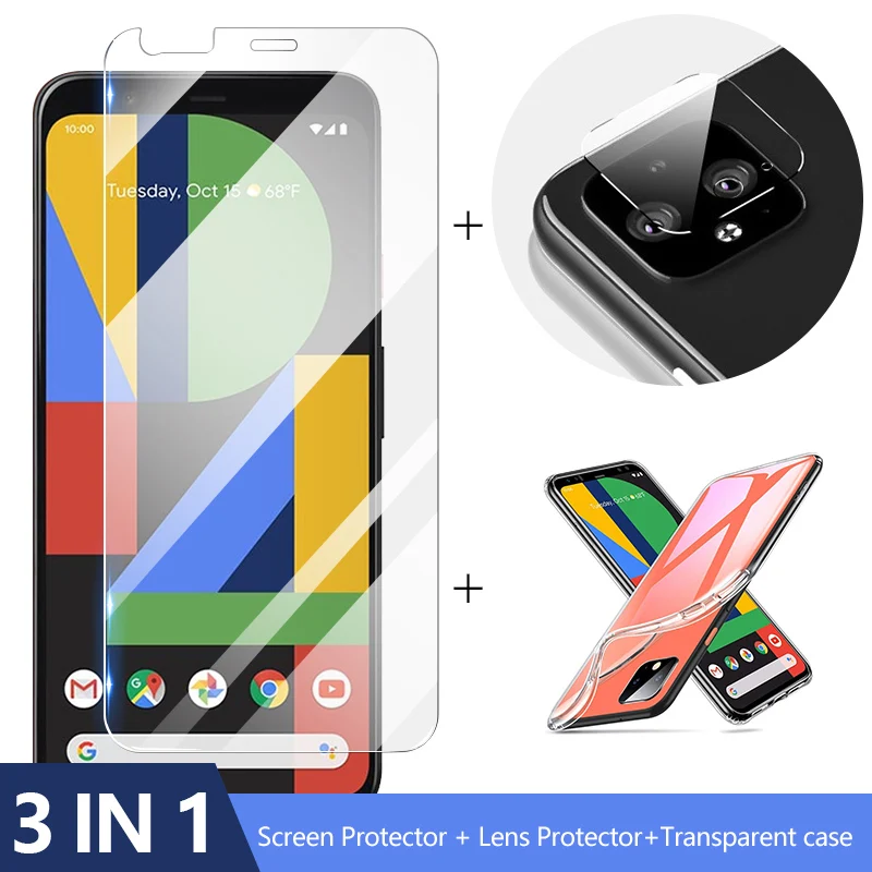 3-в-1 чехол+ Камера Стекло для google pixel 4 защита экрана размера XL объектив Стекло на google pixe 3 защитный Стекло - Цвет: Застекленный