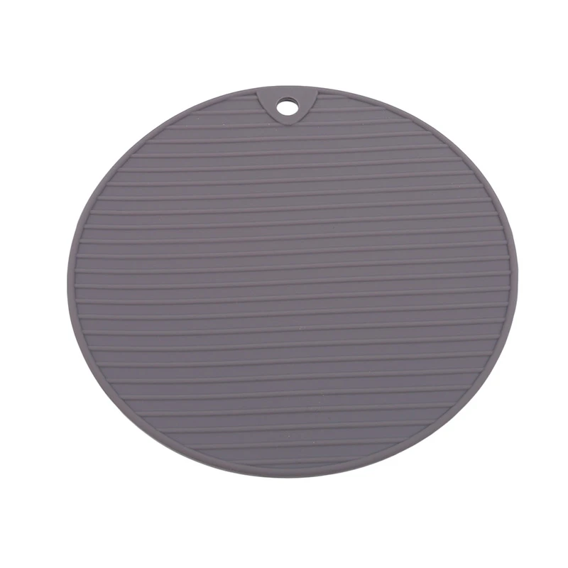 Gray Non-slip Stripes Pads Food Grade Silicone Table Mat Insulation Pad Kitchen Safety Protection Tools