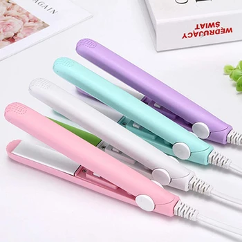 

220V Hair Straightener Iron Mini Ceramic Electronic Professional Portable Straightening Hair Flat Iron Wet to Dry Styling Tools