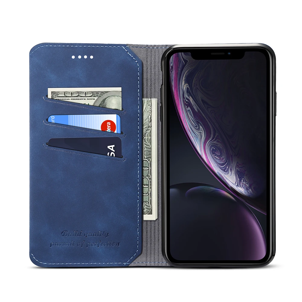 Мягкий кожаный чехол для iPhone X XR XS Max 8 7 чехол для телефона ультра тонкий держатель для карт кошелек флип-чехол для iPhone 8 7 Plus Coque