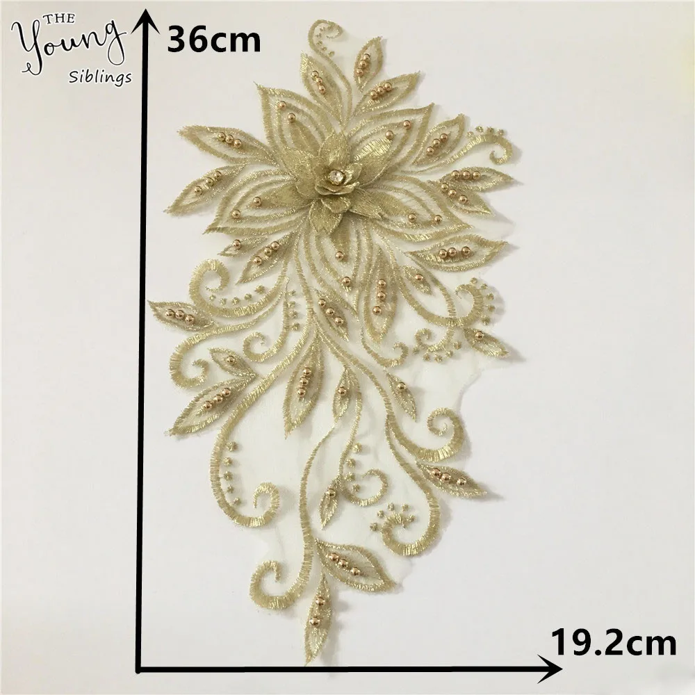 1PCS SALE 3D цветочное применение ABS жемчужный кружевной воротник DIY Стразы кружевная ткань вышивка ремесло материалы платье Швейные аксессуары - Цвет: 1PCS SALE