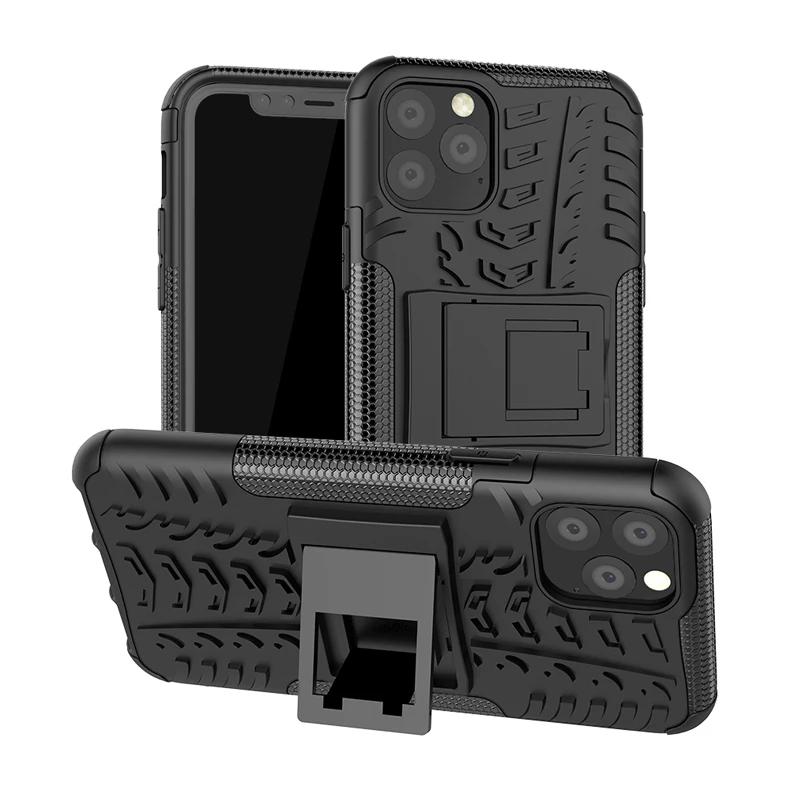 Рисунок шины Чехол для iPhone 11 Pro Max анти-шок non-slip Прочный Гибридный чехол с подставкой для iPhone X Xs XR 6 7 8 плюс защитный чехол