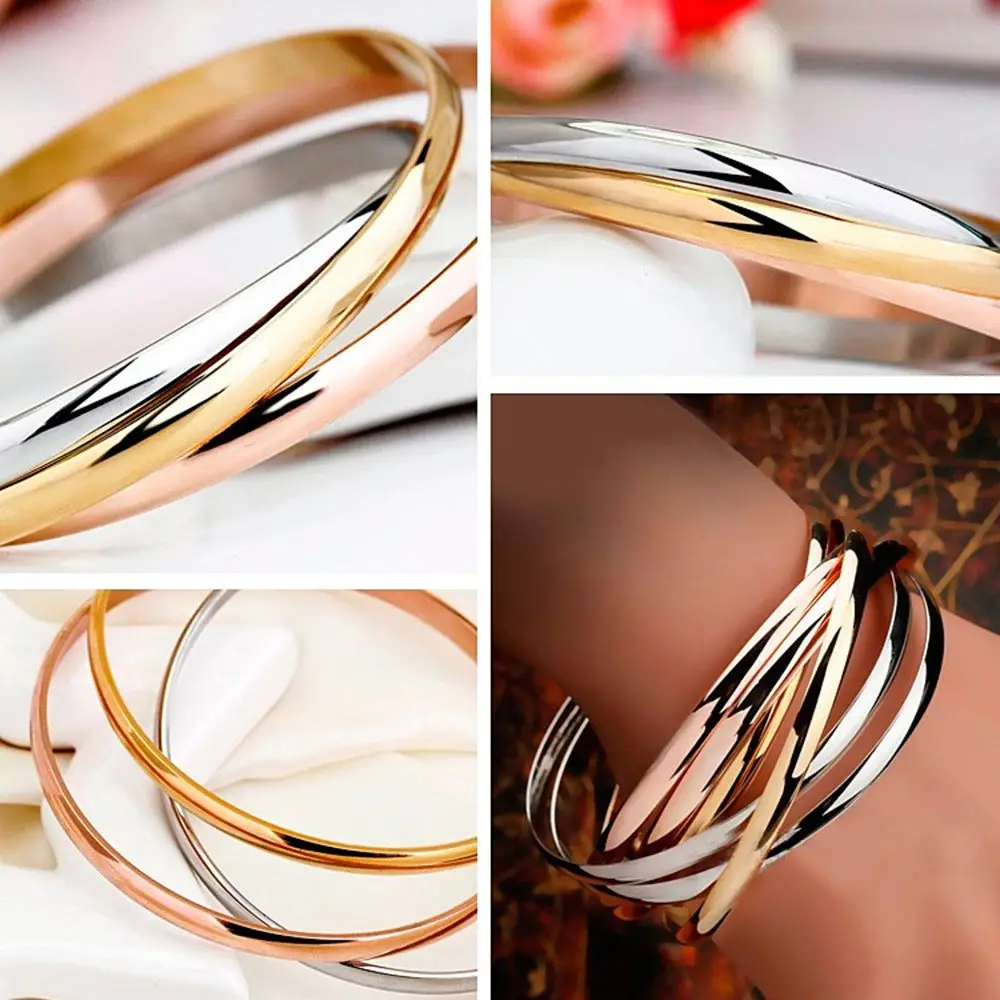 Stainless Steel Bracelet Jewelry Women Gifts Bracelet Chains Stainless Steel 3 Color Set Bracelets Bangles Accessory Carter Bracelets