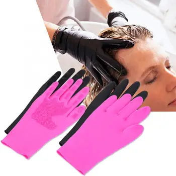 

Professional Accessories Hairdresser Barber Shop Hair Washing Cleaning Gloves Silicone Non-Slip Hairdressing Protective Gloves