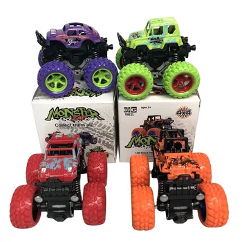 

New1 Kid Truck Toys Pull Back Play Vehicles Friction Powered Big Wheels Cars Model Inertia Car Mini Toy