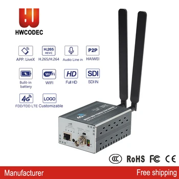 

HWCODEC H9P Wireless RTMP H.265/H.264 Full HD 1080P SDI MPEG4 Video Eoncoder 4G WiFi SDI to IP Audio TV Streaming Encoder