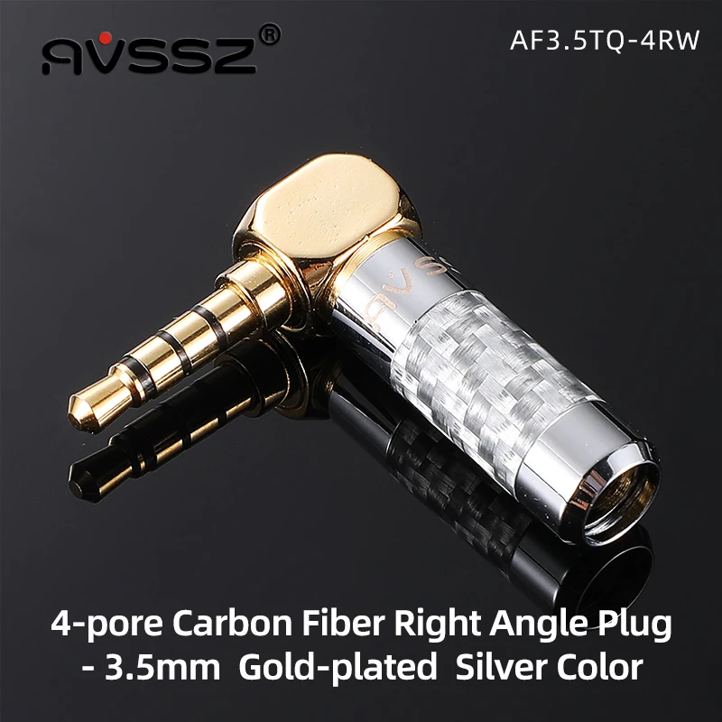 AVSSZ Carbon Fiber 3.5mm Jack Stereo Headphone Plug - Straight/Angle, 3/4/5 Poles, DIY Repair & Replacement (2.5mm, 4.4mm) Description Image.This Product Can Be Found With The Tag Names Computer Cables Connecting, Computer Peripherals, PC Hardware Cables Adapters, Straight angle plug