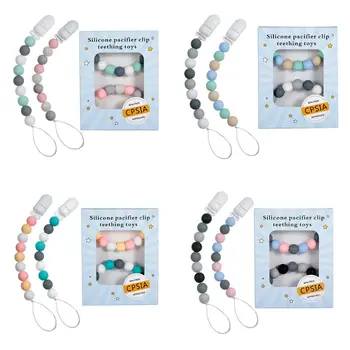 

Baby Pacifier Holder Clip Chain Silicone Teething Straps Unisex Design Smoother Clasps Toy for Boys And Girls