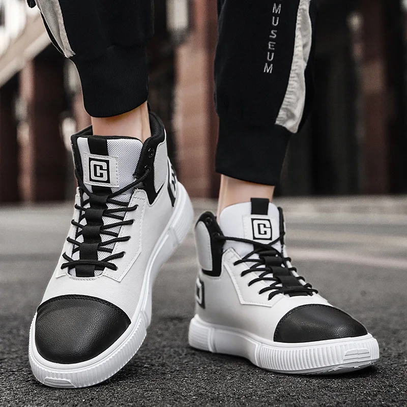 2021 Trend Red Bottom Mens Vulcanized Shoes Spring Autumn Shoes High Top Quality Black Sneakers Casual Running Walking Shoes