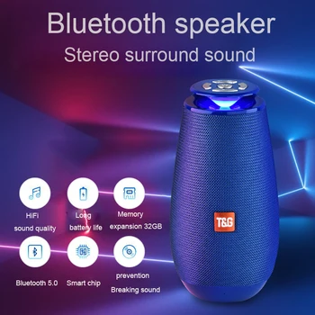 

SULEIYI Portable Column Bluetooth Speaker 10W Subwoofer Waterproof Soundbar With Mic Support FM Radio TF USE Music Player Center