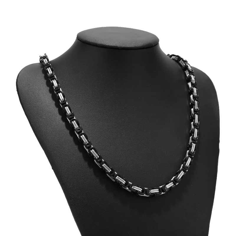 

1 pc Stainless Steel Fashion Gold Black Necklace Chains Punk Choker Necklaces For Women Men Party Gifts 60cm