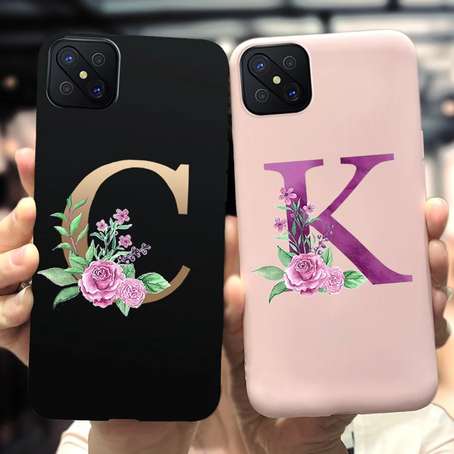 Cute Letters Soft TPU Phone Case - Simple Black Pink Back Cover