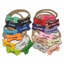 Детская нейлоновая эластичная повязка на голову в европейском и американском стиле; фетровая ткань; повязка на голову с бантом и хвостом; головной убор; 20 цветов