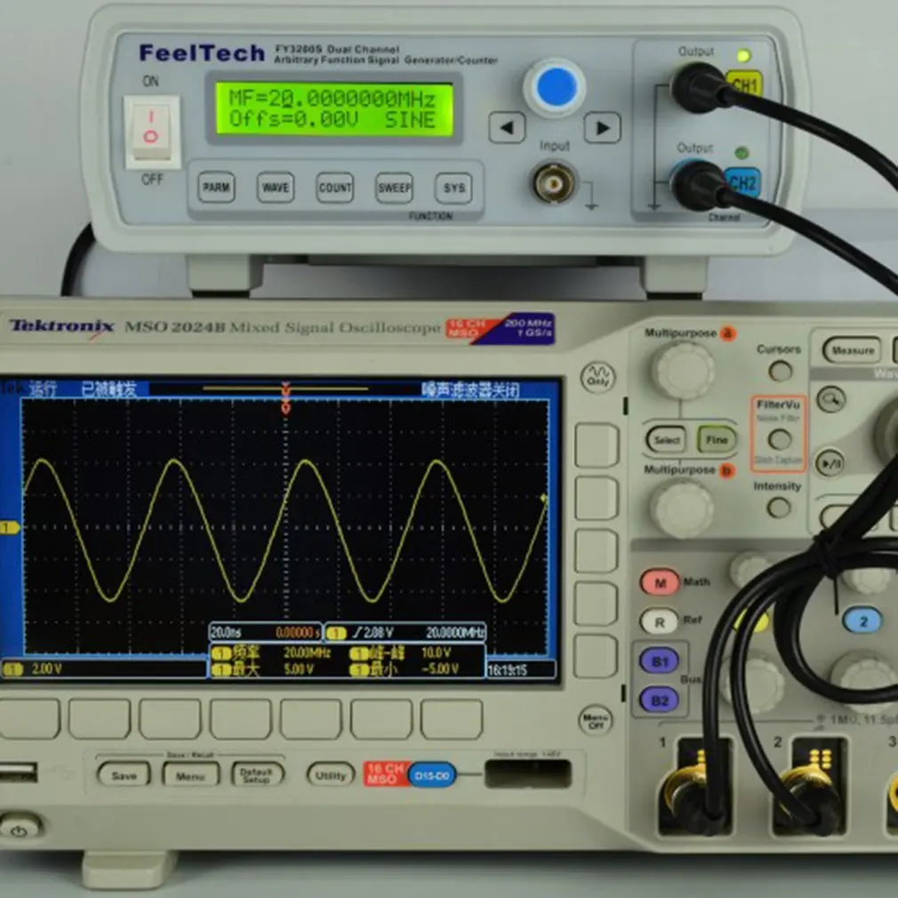 FellTech FY3200S 24MHZ Digital DDS Dual-channel Function Signal Source Generator Arbitrary Waveform/Pulse Frequency Meter US