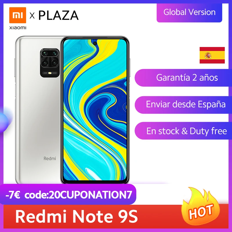 Versión Global Xiaomi Redmi Note 9S los teléfonos móviles 4GB 64GB Smartphone Snapdragon 720G 6,67
