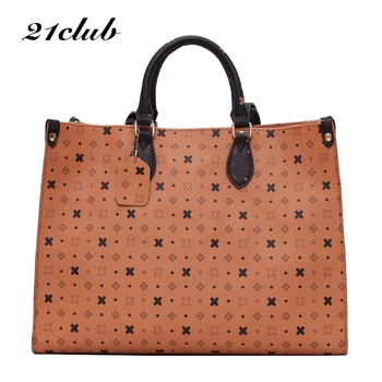 

21CLUB Brand Fashion Zipper Classic Simple Ladies Totes Shopping Office Purse Casual Simple Women Shoulder Bags Female Handbags