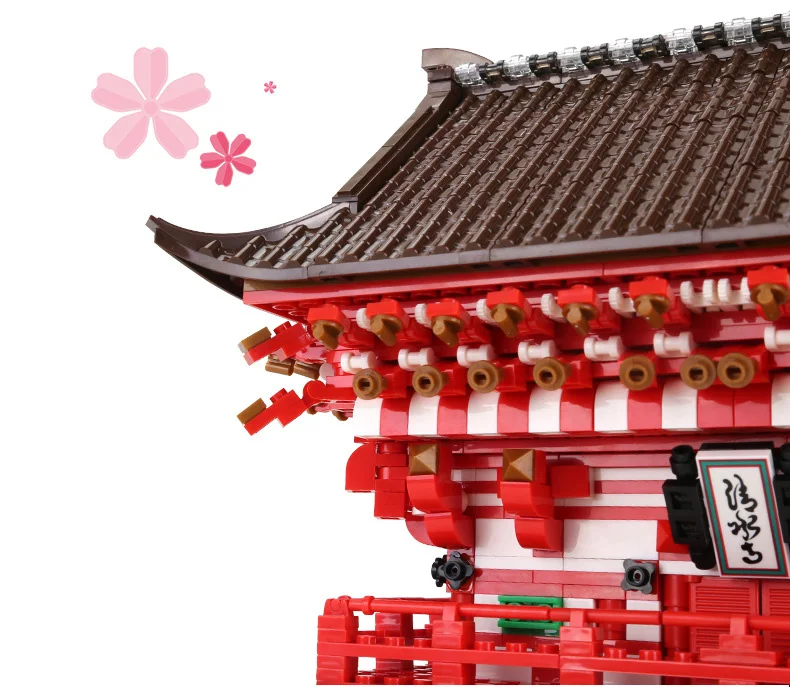 2409 шт архитектурный японский Kiyomizu храмовый строительный блок, совместимый с городским кирпичом, обучающая сборная игрушка, рождественский подарок
